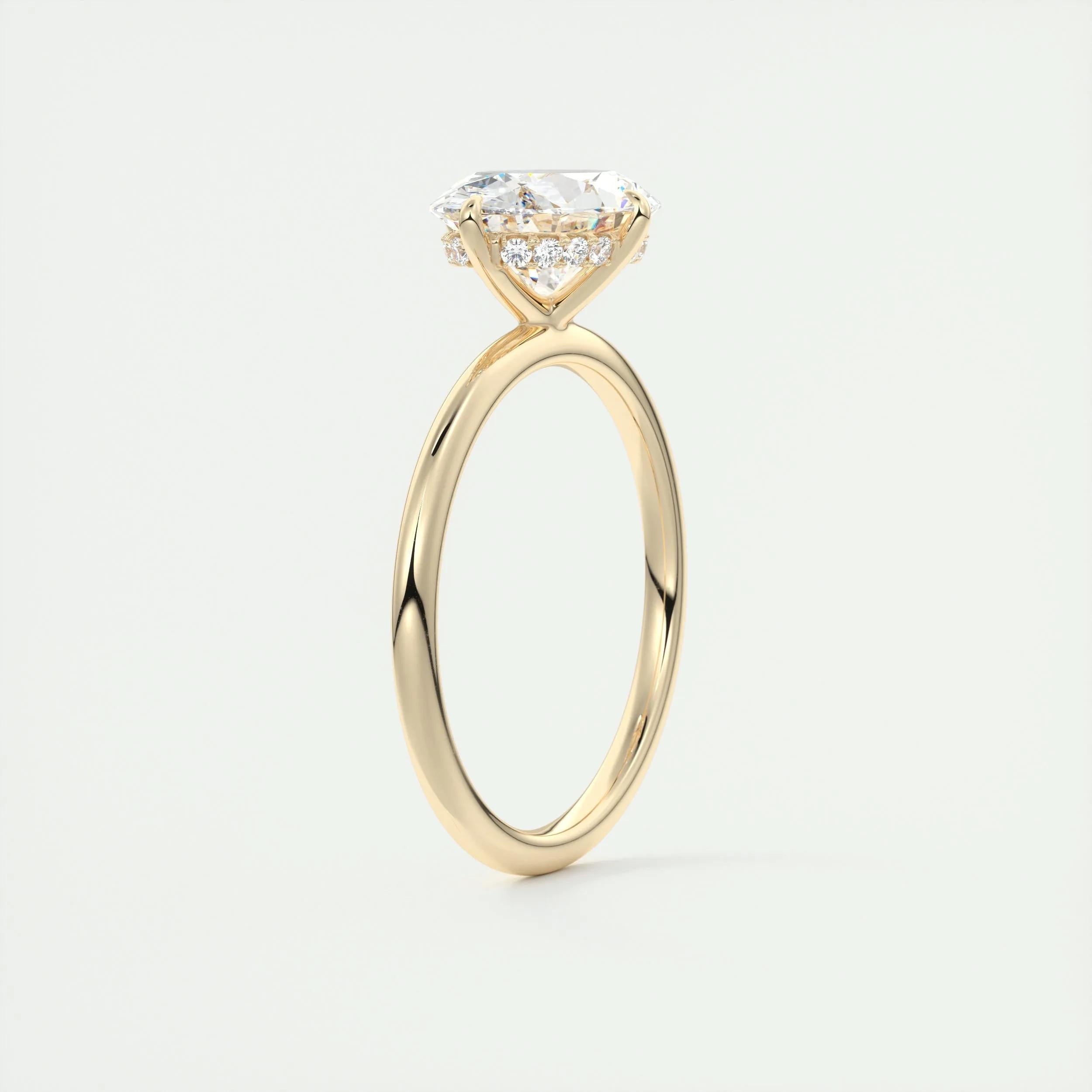 1.91 CT Oval Hidden Halo Moissanite Engagement Ring 12