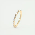0.54 Baguette Bar Set Half Eternity Moissanite Bridal Wedding Band 9