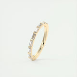 0.54 Baguette Bar Set Half Eternity Moissanite Bridal Wedding Band 9