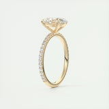 1.91 CT Oval Cut Pave Moissanite Engagement Ring 14