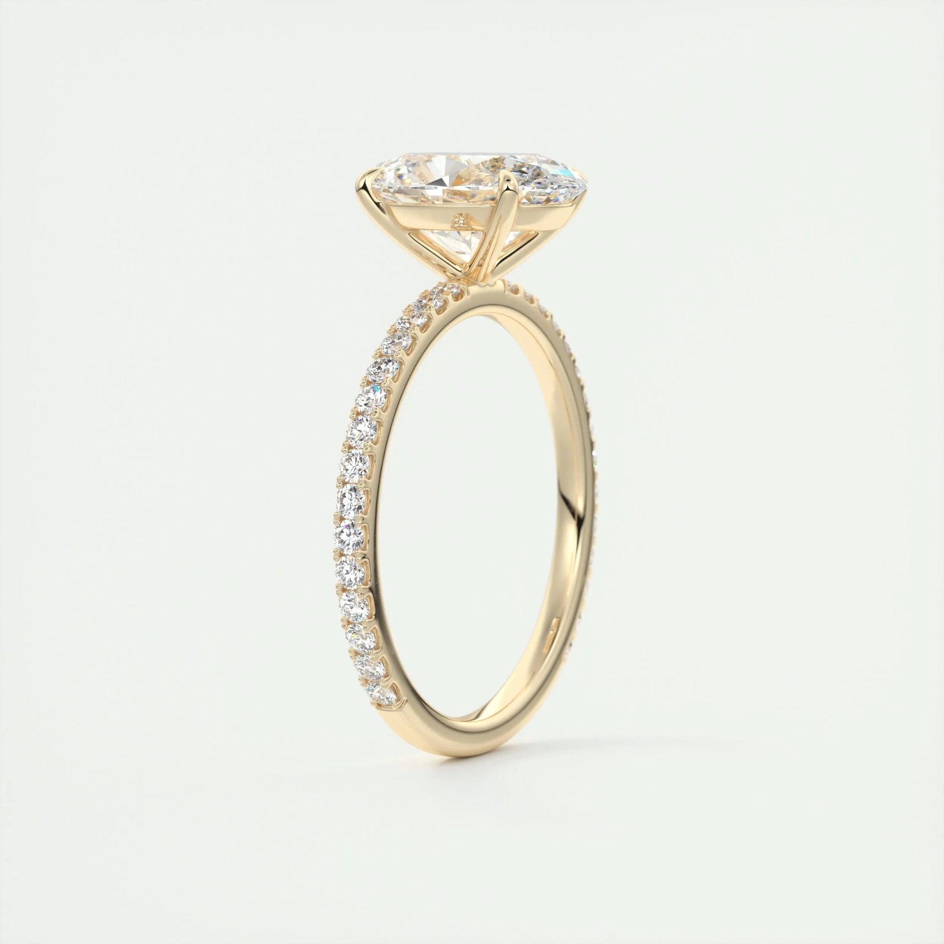 1.91 CT Oval Cut Pave Moissanite Engagement Ring 14