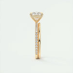 2.15 CT Cushion Cut Pave Moissanite Engagement Ring 12