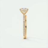 2.15 CT Cushion Cut Pave Moissanite Engagement Ring 12
