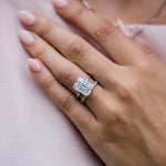 5.50 CT Emerald Hidden Halo Moissanite Engagement Ring 1