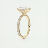 2.08 CT Princess Cut Pave Moissanite Engagement Ring 13