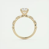 2.15 CT Cushion Cut Pave Moissanite Engagement Ring 14