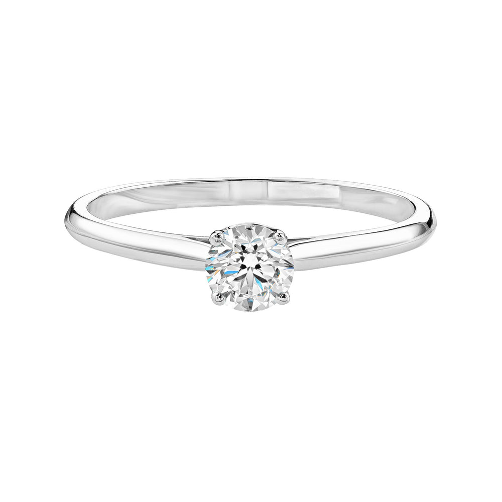 0.30 CT Round Shaped Moissanite Solitaire Engagement Ring 1