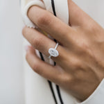 2.90 CT Oval Hidden Halo & Pave Moissanite Engagement Ring 4