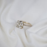 2.77 CT Cushion Solitaire Pave Moissanite Engagement Ring 8