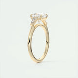 2.15 CT Cushion Cut Three Stone Moissanite Engagement Ring 12