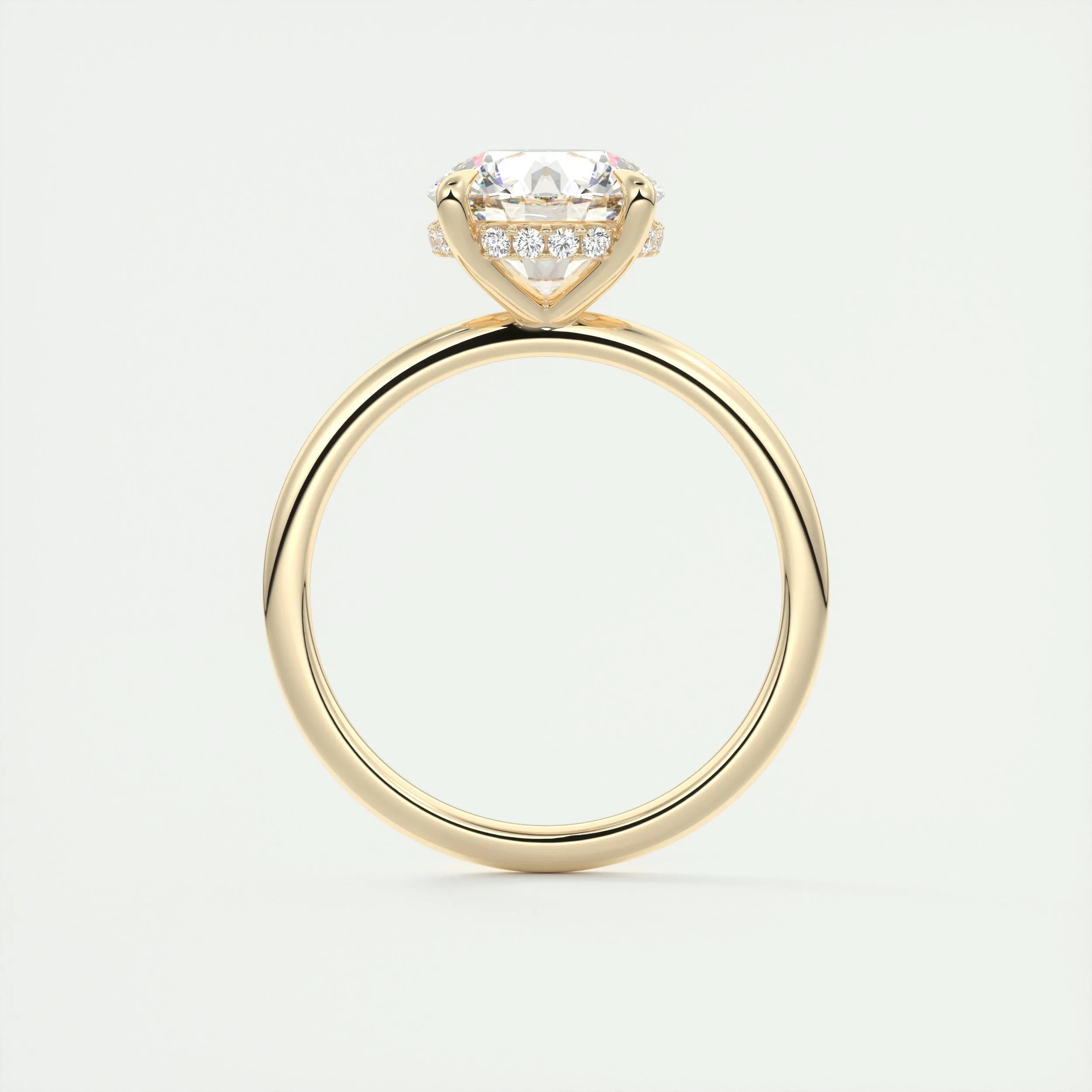 2.0 CT Round Hidden Halo Moissanite Engagement Ring 14