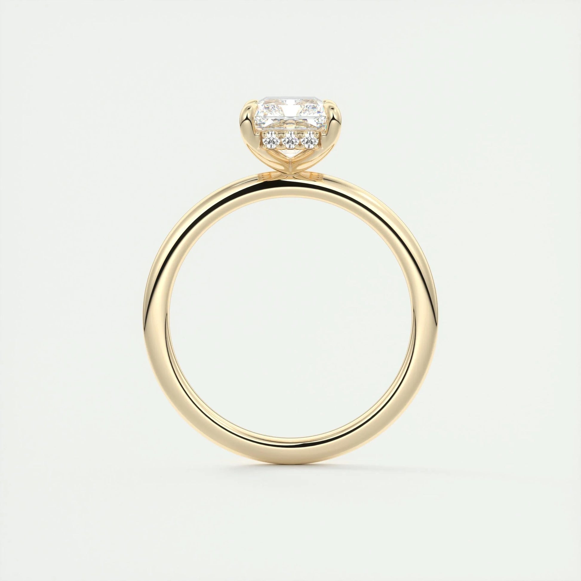 2.10 CT Radiant Hidden Halo Moissanite Engagement Ring 14