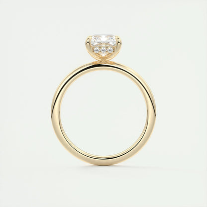 2.10 CT Radiant Hidden Halo Moissanite Engagement Ring 14