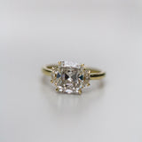 3.50 CT Old Mine Cushion Three Stone Moissanite Engagement Ring 3