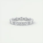 2.25 Oval Cut Half Bezel Moissanite Bridal Wedding Band 1
