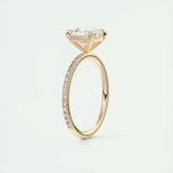 2.15 CT Cushion Cut Pave Moissanite Engagement Ring 13