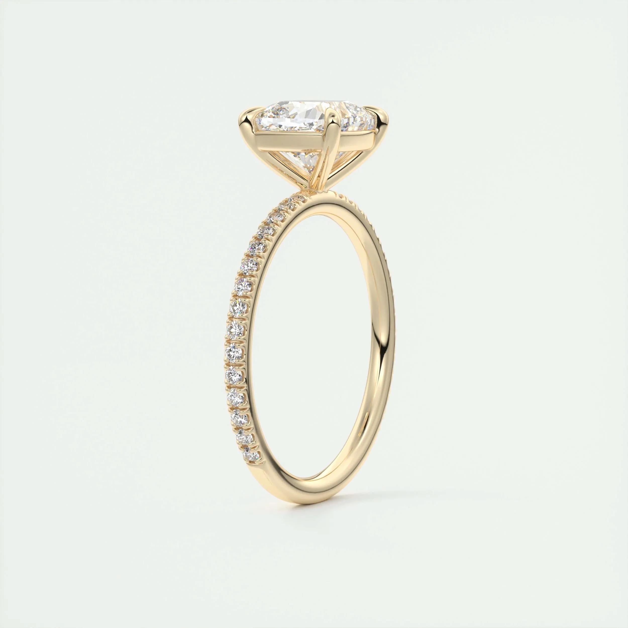 2.15 CT Cushion Cut Pave Moissanite Engagement Ring 13