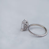 2.70 CT Radiant Solitaire Hidden Halo Pave Moissanite Engagement Ring 6