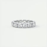 2.25 Asscher Cut Full Bezel Setting Moissanite Bridal Wedding Band 1