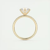 2.0 CT Round Cut Pave Moissanite Engagement Ring 14