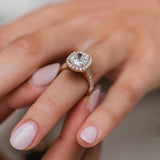 2.30 CT Cushion Halo Moissanite Engagement Ring 5