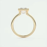 2.08 CT Princess Solitaire Half Bezel Moissanite Engagement Ring 12
