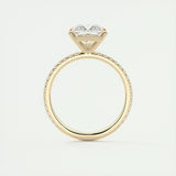 2.08 CT Princess Cut Pave Moissanite Engagement Ring 14