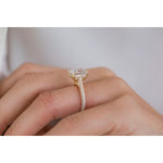 3.20 CT Elongated Cushion Hidden Halo Moissanite Engagement Ring 6