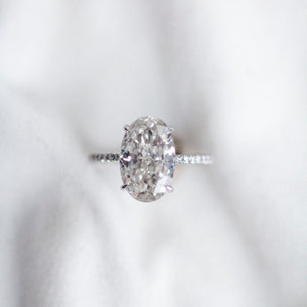 6.48 CT Crushed Ice Oval Solitaire Moissanite Engagement Ring 5