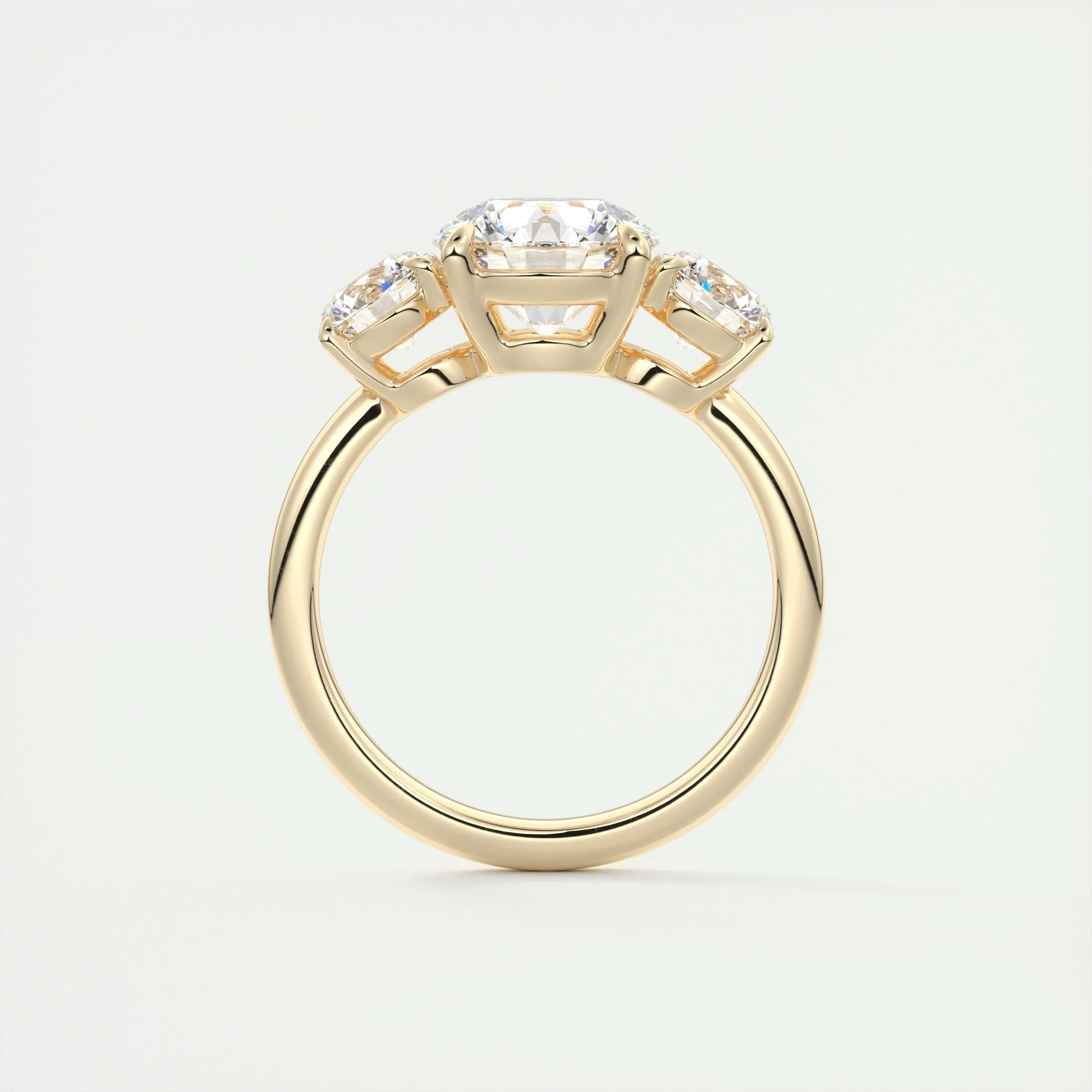 2.0 CT Round Cut Three Stone Moissanite Engagement Ring 14