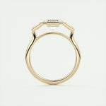 2.30 CT Emerald Cut Bezel 3 Stone Moissanite Engagement Ring 14
