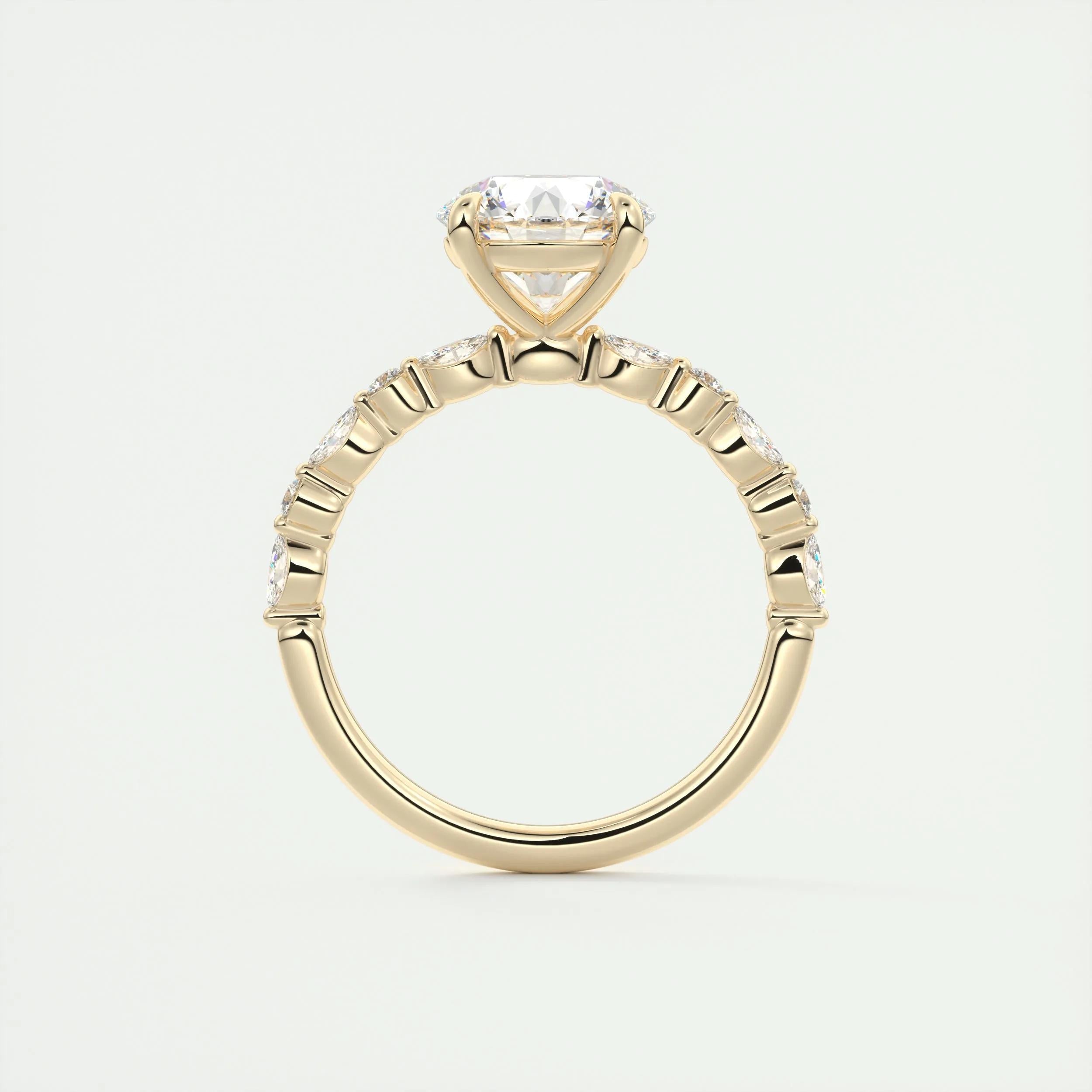 2.0 CT Round Pave Moissanite Engagement Ring 14