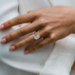 3.50 CT Oval Solitaire Hidden Halo Moissanite Engagement Ring 3