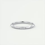 0.09 Round Cut Flush Moissanite Bridal Wedding Band 12