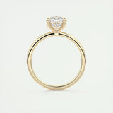 2.15 CT Cushion Hidden Halo Moissanite Engagement Ring 14