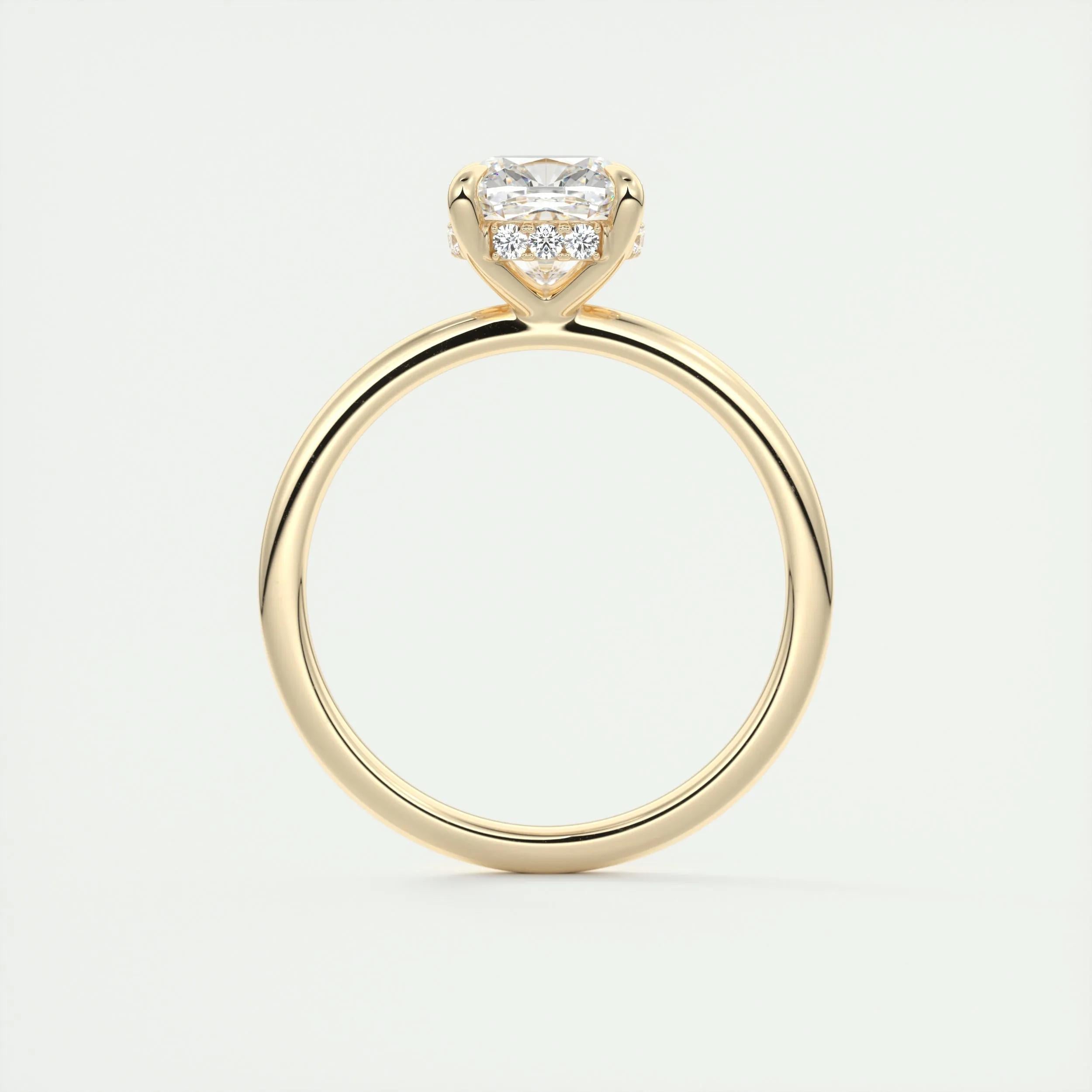 2.15 CT Cushion Hidden Halo Moissanite Engagement Ring 14