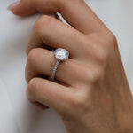 3.10 CT Round Pave Moissanite Engagement Ring 5