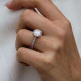 3.10 CT Round Pave Moissanite Engagement Ring 5