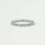 0.54 Baguette Bar Set Half Eternity Moissanite Bridal Wedding Band 1