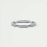 0.54 Baguette Bar Set Half Eternity Moissanite Bridal Wedding Band 1