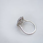 5.95 CT Oval Cut Halo & Pave Moissanite Engagement Ring 4