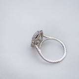 5.95 CT Oval Cut Halo & Pave Moissanite Engagement Ring 4