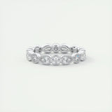 1.28 Pear and Round Bezel  Moissanite Bridal Wedding Band 1