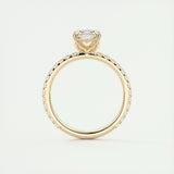 1.91 CT Emerald Solitaire Pave Moissanite Engagement Ring 13
