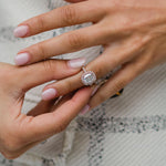 2.30 CT Cushion Halo Moissanite Engagement Ring 4