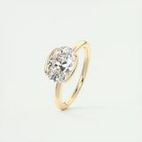 1.91 CT Oval Half Bezel Solitaire Moissanite Engagement Ring 11