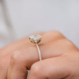 2.77 CT Cushion Solitaire Pave Moissanite Engagement Ring 7