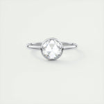 1.19 CT Round Rose Cut Bezel Moissanite Engagement Ring 1