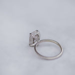 2.70 CT Radiant Solitaire Hidden Halo Pave Moissanite Engagement Ring 5