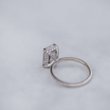2.70 CT Radiant Solitaire Hidden Halo Pave Moissanite Engagement Ring 5